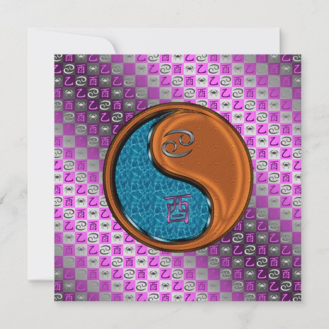 Cancer & Wood Rooster Card (Front)