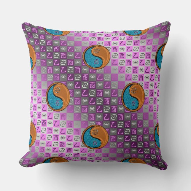 Cancer & Wood Rooster Cushion (Front)