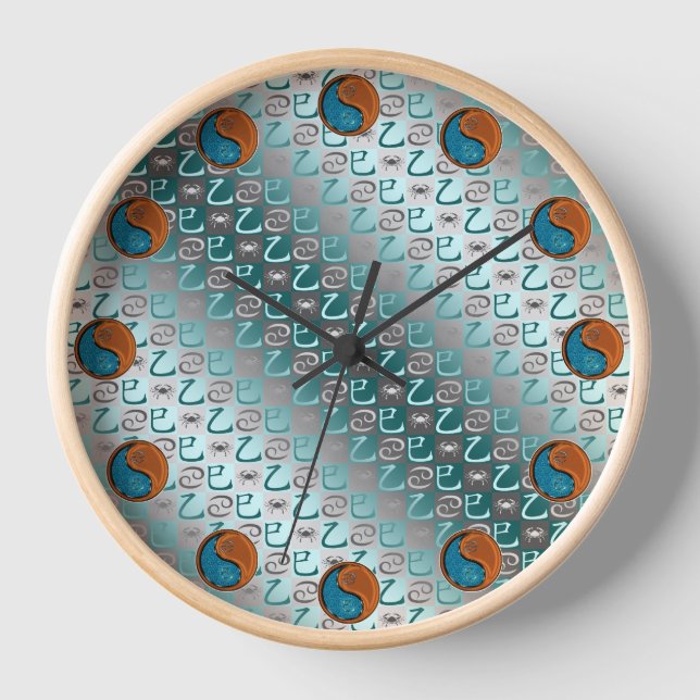 Cancer & Wood Snake Clock (Front)
