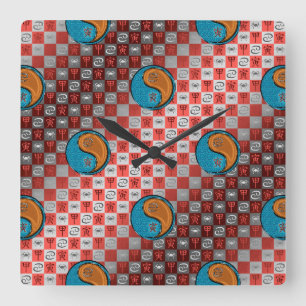 Cancer & Wood Tiger Square Wall Clock