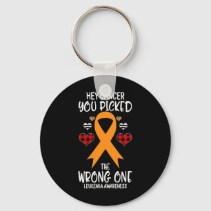 Cancer You Picked The Wrong One Leukaemia Awarenes Key Ring