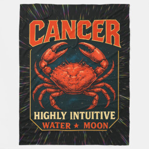 Cancer Zodiac 80's Rock Band Inspired Astrology Fleece Blanket