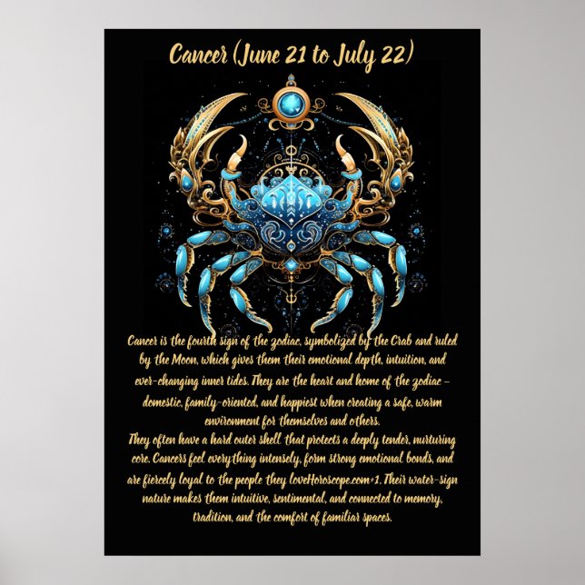 Cancer Zodiac Art Poster (Front)