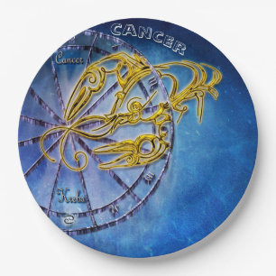 Cancer Zodiac Astrology design Horoscope Paper Plate
