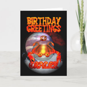 Cancer Zodiac Birthday Greetings by Valxart Card
