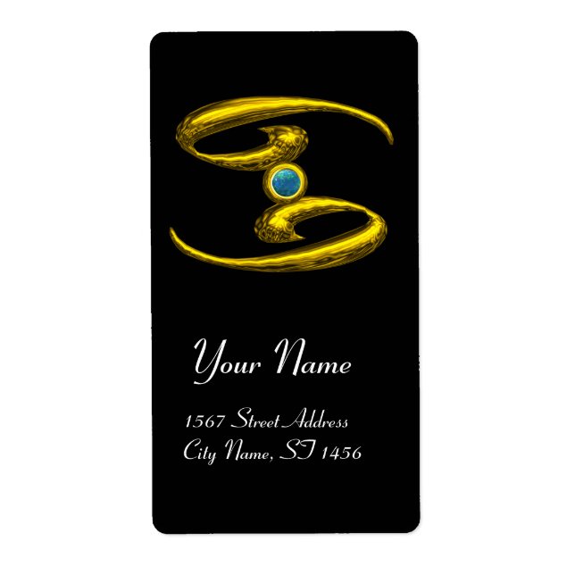 CANCER ZODIAC BIRTHDAY JEWEL  Blue Opale Gold (Front)