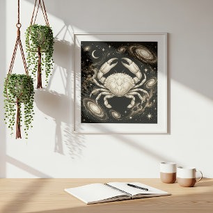 Cancer Zodiac Celestial Astrology Poster