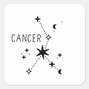 Cancer Zodiac Constellation Minimalist Art Square Sticker
