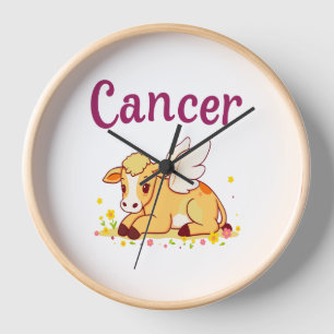 Cancer Zodiac Cow , Cute Cancer Clock