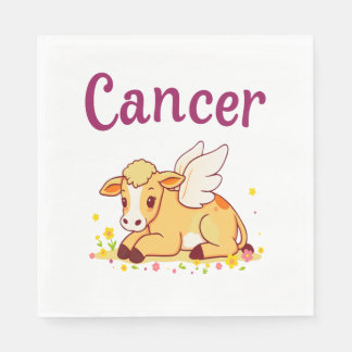 Cancer Zodiac Cow , Cute Cancer Napkin
