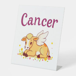 Cancer Zodiac Cow , Cute Cancer Pedestal Sign