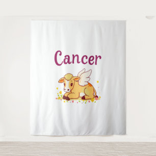 Cancer Zodiac Cow , Cute Cancer Tapestry