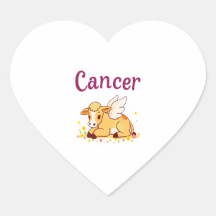 Cancer Zodiac Cow Png, Cute Cancer Heart Sticker