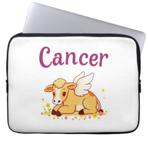 Cancer Zodiac Cow Png, Cute Cancer Laptop Sleeve