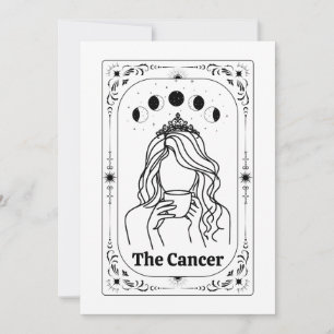 Cancer Zodiac Custom Tarot Celestial Magical Fun Invitation