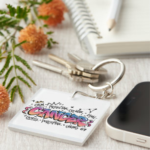 Cancer Zodiac Graffiti  Key Ring