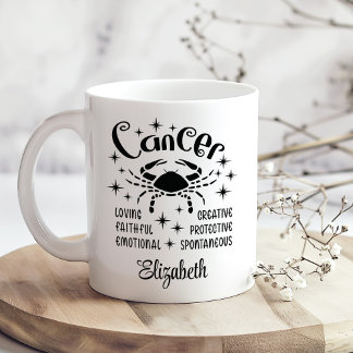 Cancer Zodiac Horoscope Custom Name Coffee Mug