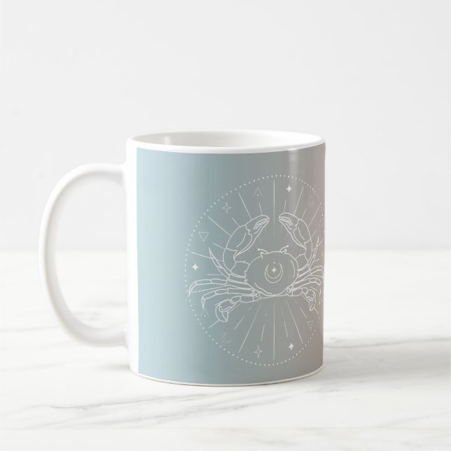 Cancer zodiac horoscope star sign gradient coffee mug (Left)