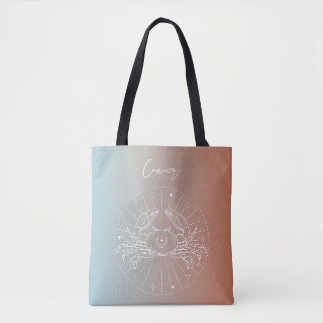 Cancer zodiac horoscope star sign gradient tote bag (Front)