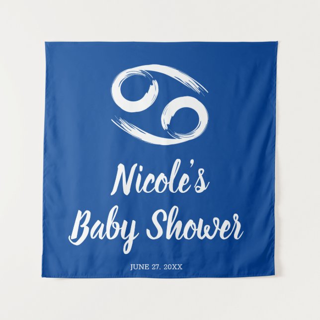 CANCER Zodiac June July Astrology Party Backdrop  Tapestry (Front)