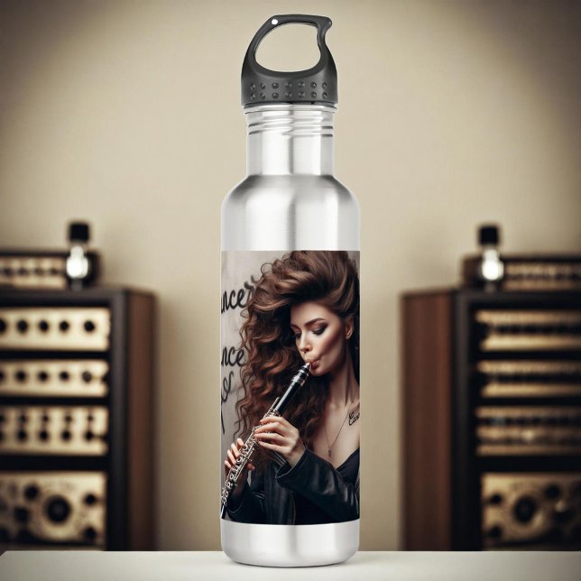 Cancer Zodiac Musician Clarinet  710 Ml Water Bottle (Creator Uploaded)