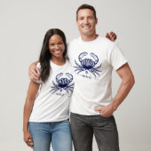 Cancer Zodiac Navy Blue Monochrome Graphic T-Shirt (Unisex)