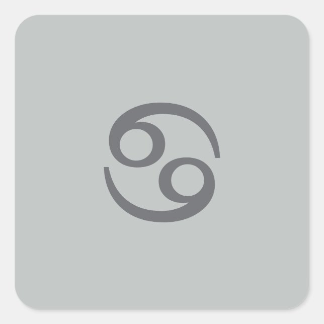 Cancer zodiac  -   pale grey square sticker (Front)