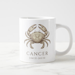 Cancer Zodiac Personalised Name & Birth Date Large Coffee Mug