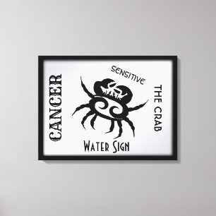 Cancer Zodiac Sign and Symbol Framed