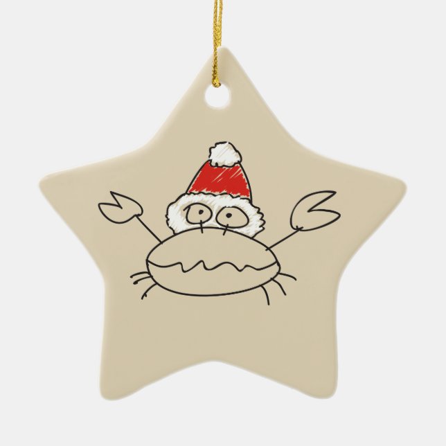 Cancer Zodiac Sign Astrology Cute Drawing  Ceramic Ornament (Front)