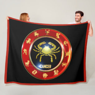 Cancer Zodiac Sign Astrology Fleece Blanket