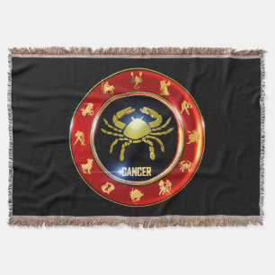 Cancer Zodiac Sign Astrology Throw Blanket