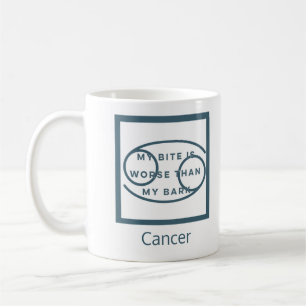 Cancer Zodiac Sign Birthday Fun Quote Blue Text Coffee Mug
