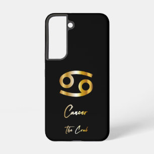 Cancer Zodiac Sign, Black & Gold Samsung Galaxy Case