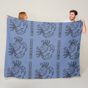 Cancer Zodiac Sign Blanket(Transparent) Fleece Blanket