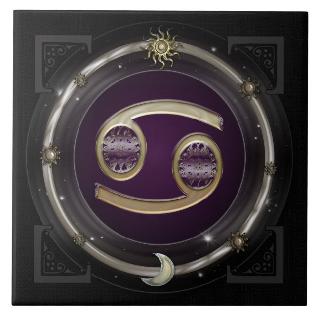 Cancer Zodiac Sign Ceramic Tile (Front)