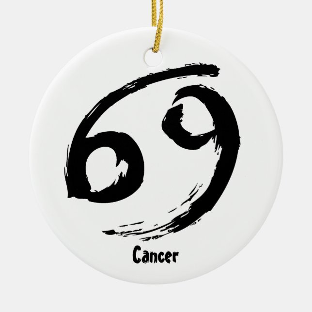 Cancer Zodiac Sign Ceramic Tree Decoration (Front)