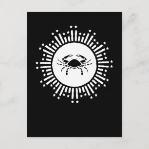 Cancer Zodiac Sign Crab Cosmic Starburst Design Holiday Postcard