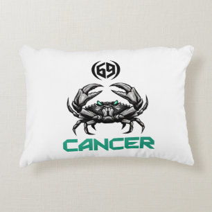 Cancer Zodiac Sign Cyber Neon Techwear Decorative Cushion