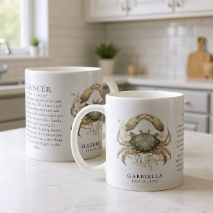 Cancer Zodiac Sign Horoscope Personalized Gift Coffee Mug
