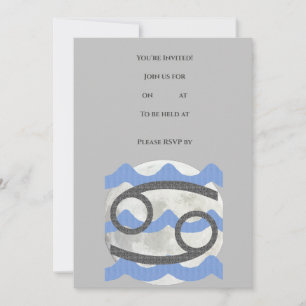 Cancer Zodiac Sign Invitation