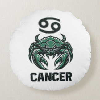 Cancer Zodiac Sign Jade Mecha Mascot Round Cushion