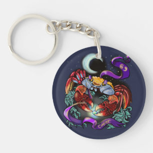 Cancer zodiac sign key ring