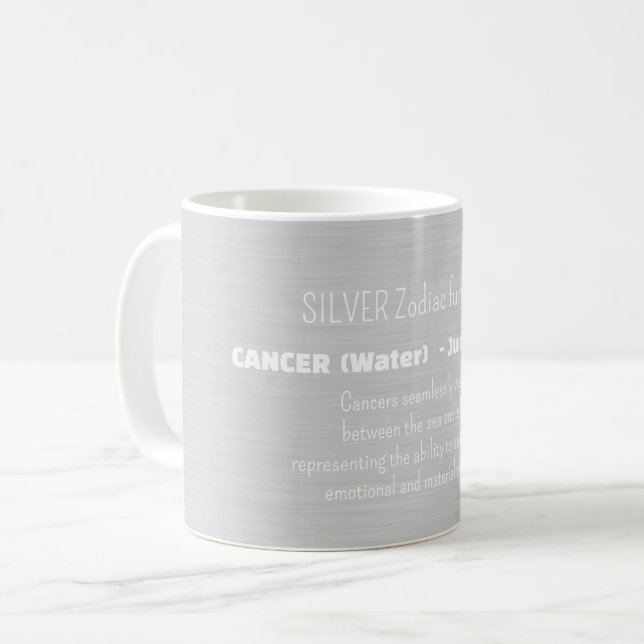CANCER Zodiac Sign Personality Traits Coffee Mug (Front Left)