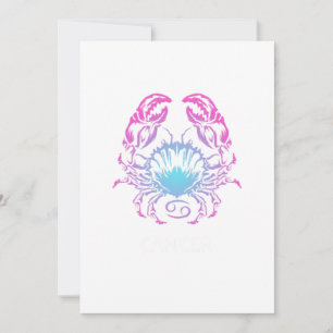 Cancer Zodiac Sign The Crab Design Birthday Gift Invitation