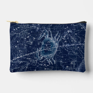 Cancer Zodiac Sign Vintage Illustration Accessory Pouch