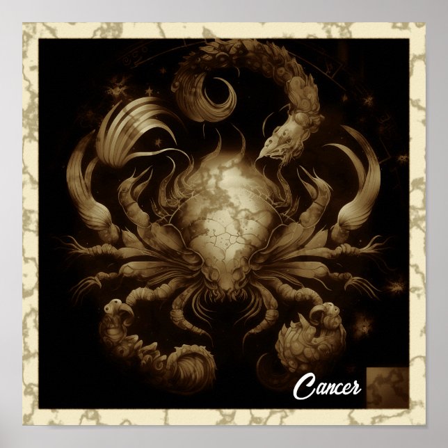 Cancer Zodiac Sign Wall Art (Front)
