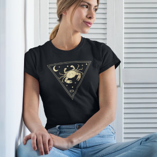 Cancer Zodiac Sign Water Element in Gold T-Shirt