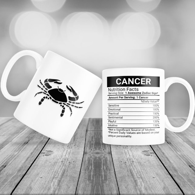 Cancer Zodiac Sign with Nutrition Facts, Large Coffee Mug (Creator Uploaded)