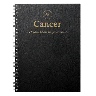 Cancer Zodiac Spiral Notebook - Faux Leather Look